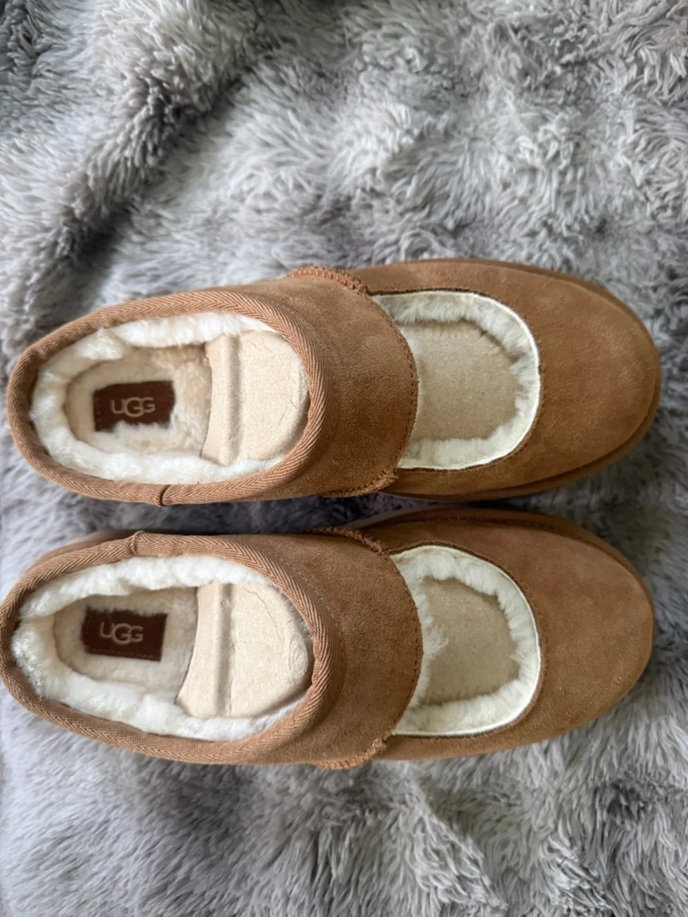 BNWT UGG Chestnut Suede Shearling Mule Slides comes with original box W size 8 - Picture 7 of 10
